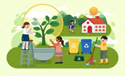 Children doing Recycling